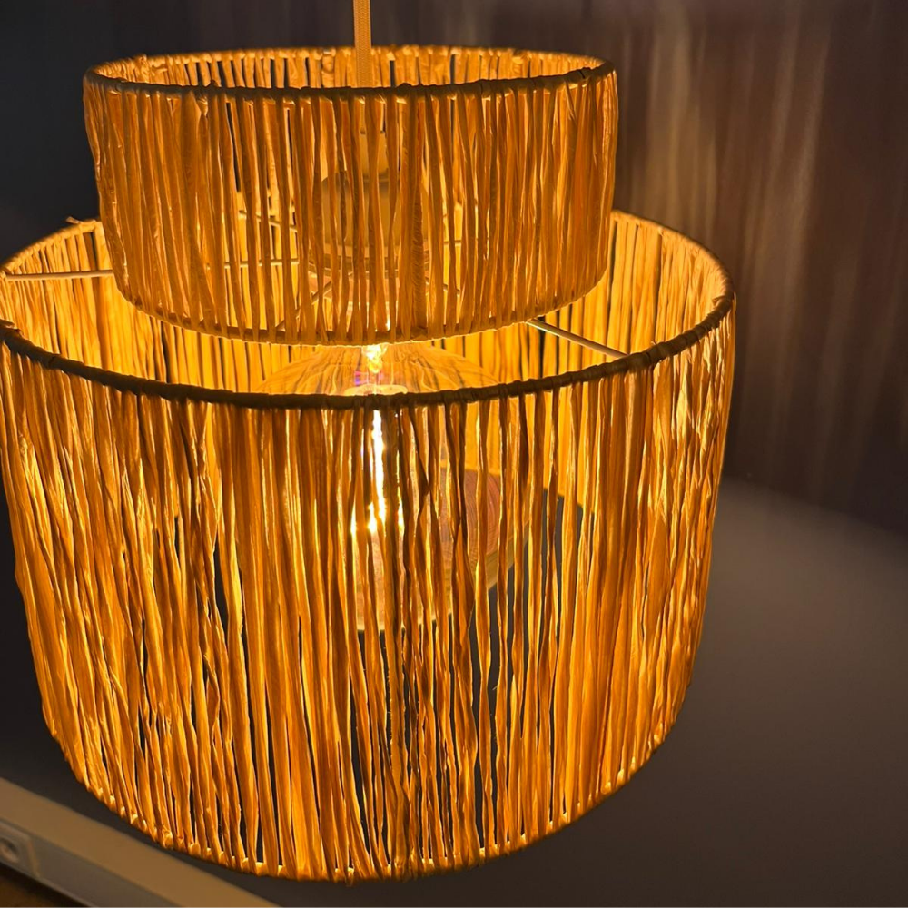 Raffia İp Sarkıt Avize