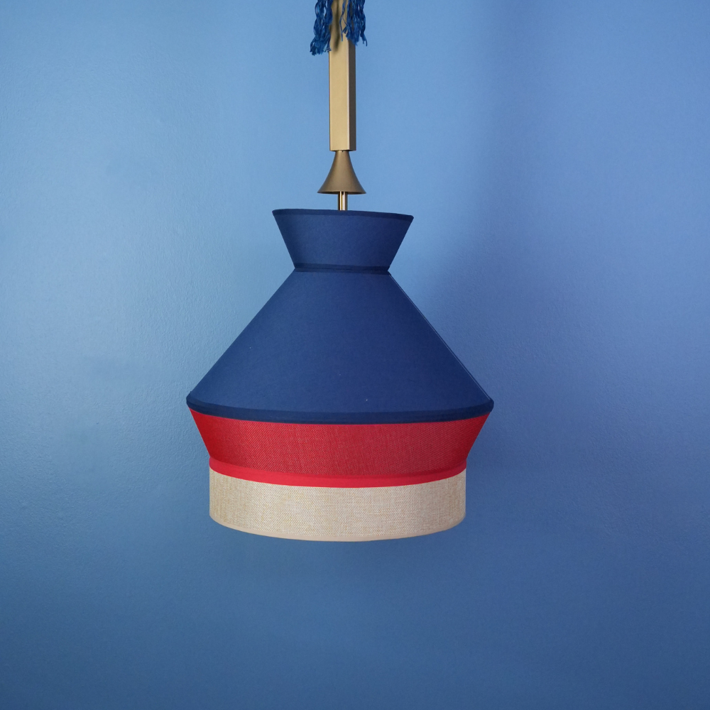 Akustik Avize Koleksiyonu-(Artemis Sarkıt Avize Lacivert-Kırmızı)