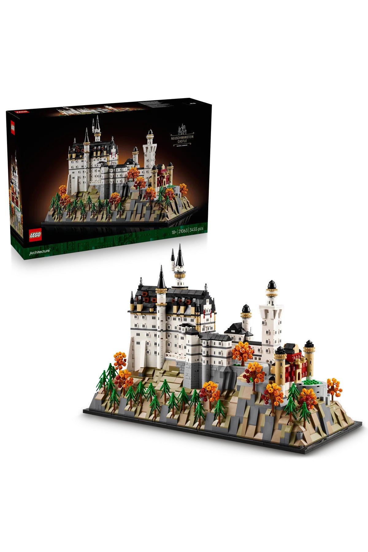 LEGO® Architecture Neuschwanstein Şatosu 21063 - Yetişkinler için Model Yapım Seti (3455P)