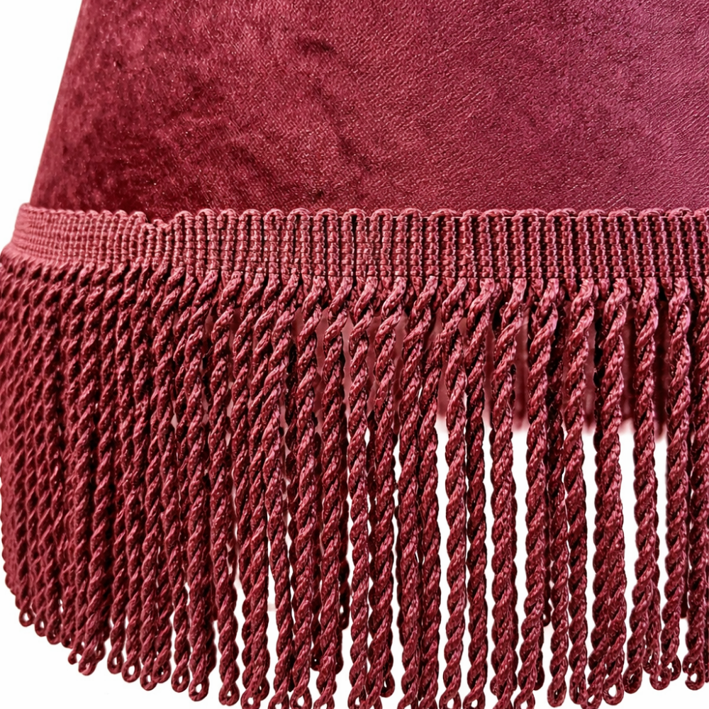 Bordeaux Fringe Abajur Şapkası