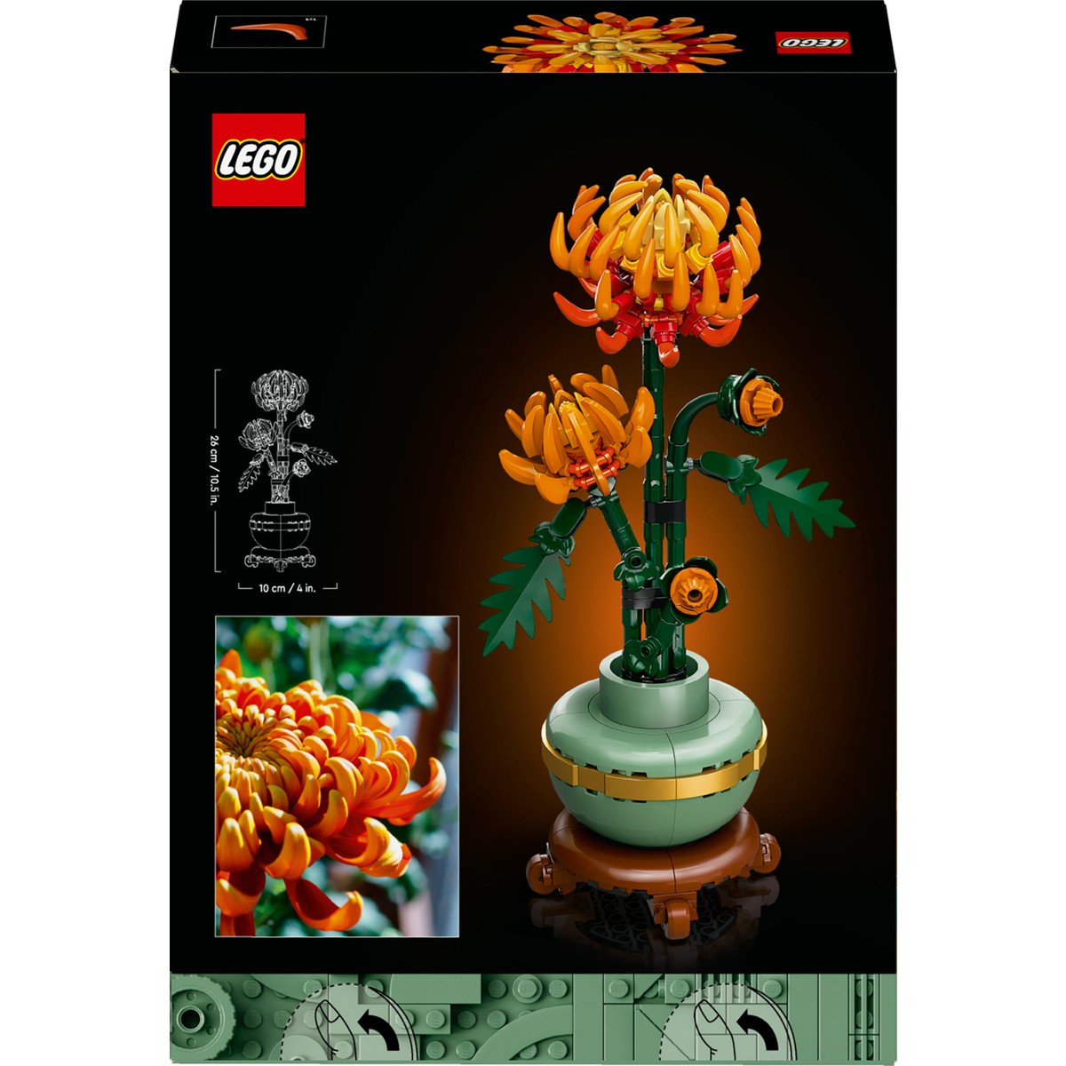 LEGO® Botanicals Krizantem 10368 – Yetişkinler için Pastel Yeşil Saksı İçeren Dekoratif Çiçek Modeli Yapım Seti (278 Parça)