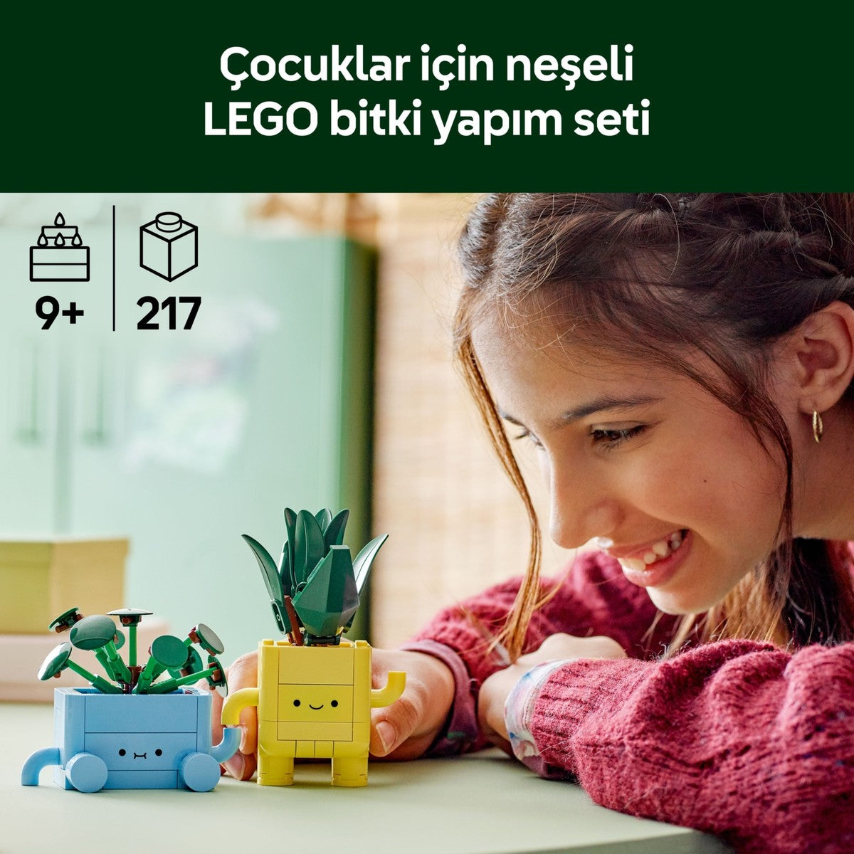 LEGO® Botanicals Mutlu Bitkiler 10349 - 9 Yaş ve Üzeri Bitki Sever Çocuklar için Yaratıcı Oyuncak Yapım Seti (217 Parça)