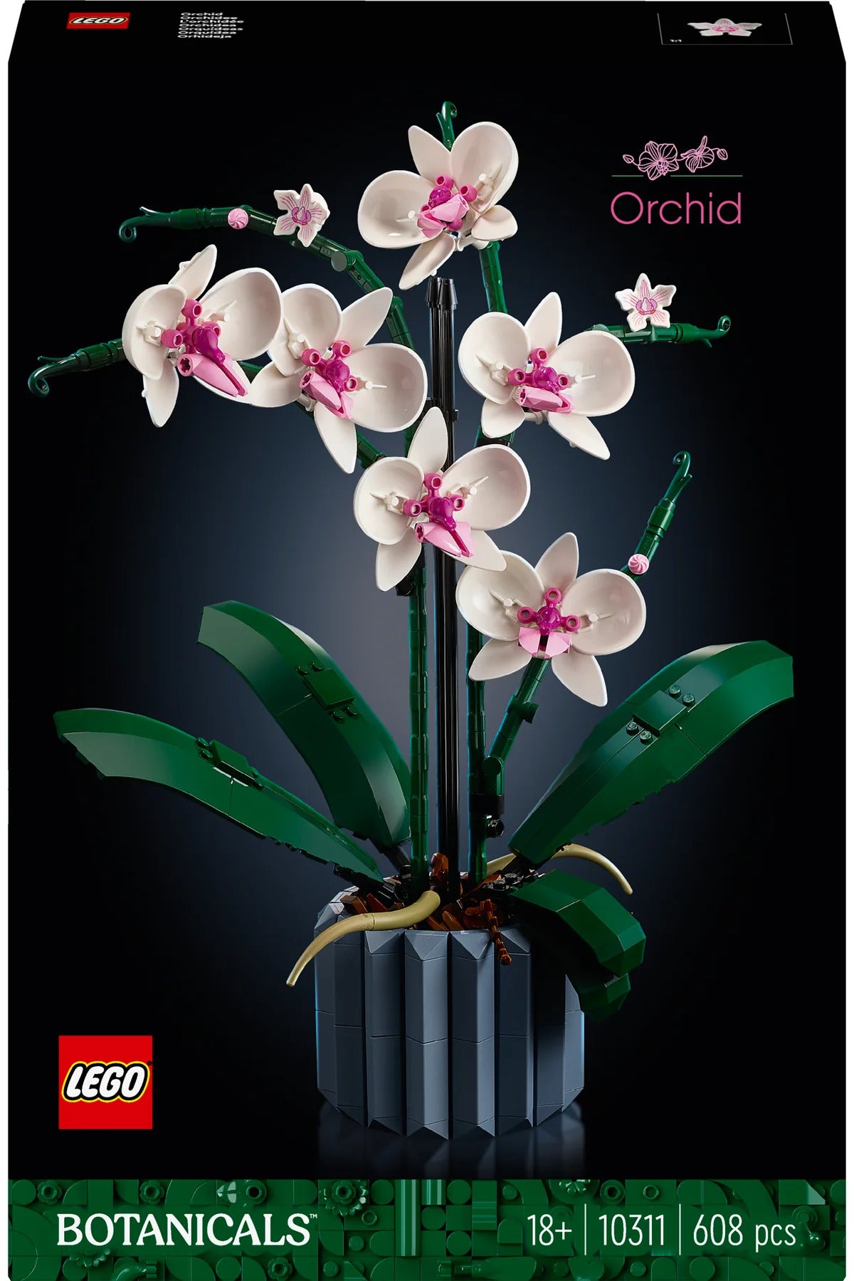 LEGO® Botanicals Orkide 10311 - Yetişkinler için Sergilenebilir Çiçek Modeli Yapım Seti (608 Parça)