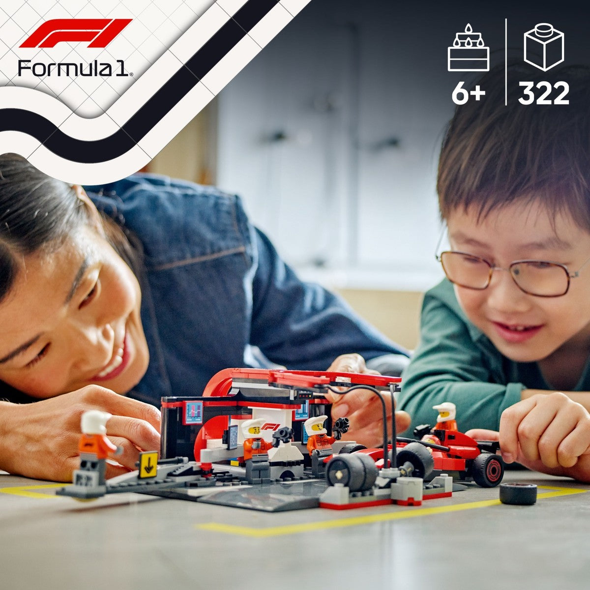 LEGO® City Ferrari Arabalı F1® Pit Stop ve Pit Ekibi 60443 - 6 Yaş & Üzeri Çocuklar için Yaratıcı Oyuncak Yapım Seti (322 Parça)