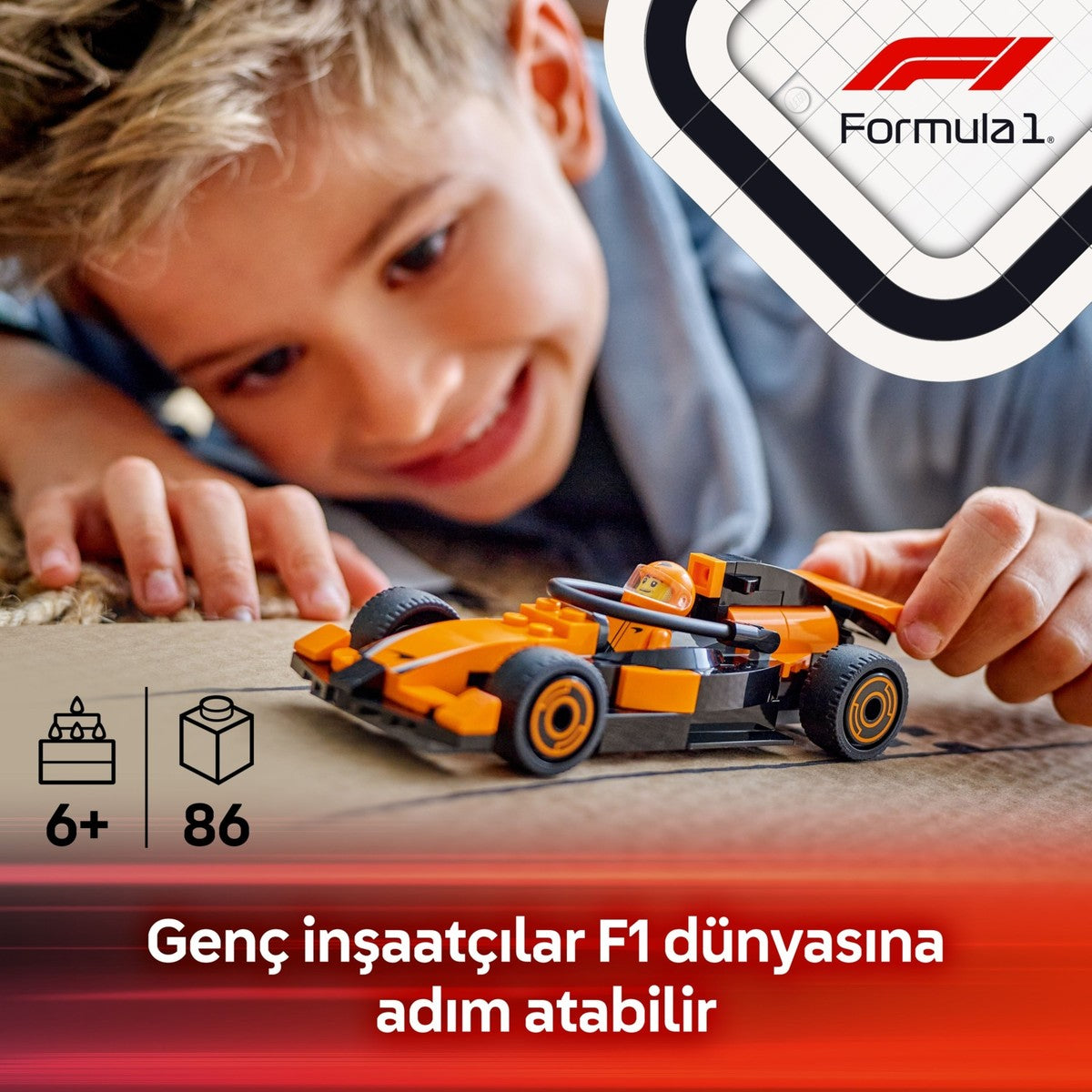 LEGO® City McLaren Yarış Arabalı F1® Sürücüsü 60442 - 6 Yaş & Üzeri Çocuklar için Yaratıcı Oyuncak Yapım Seti (86 Parça)