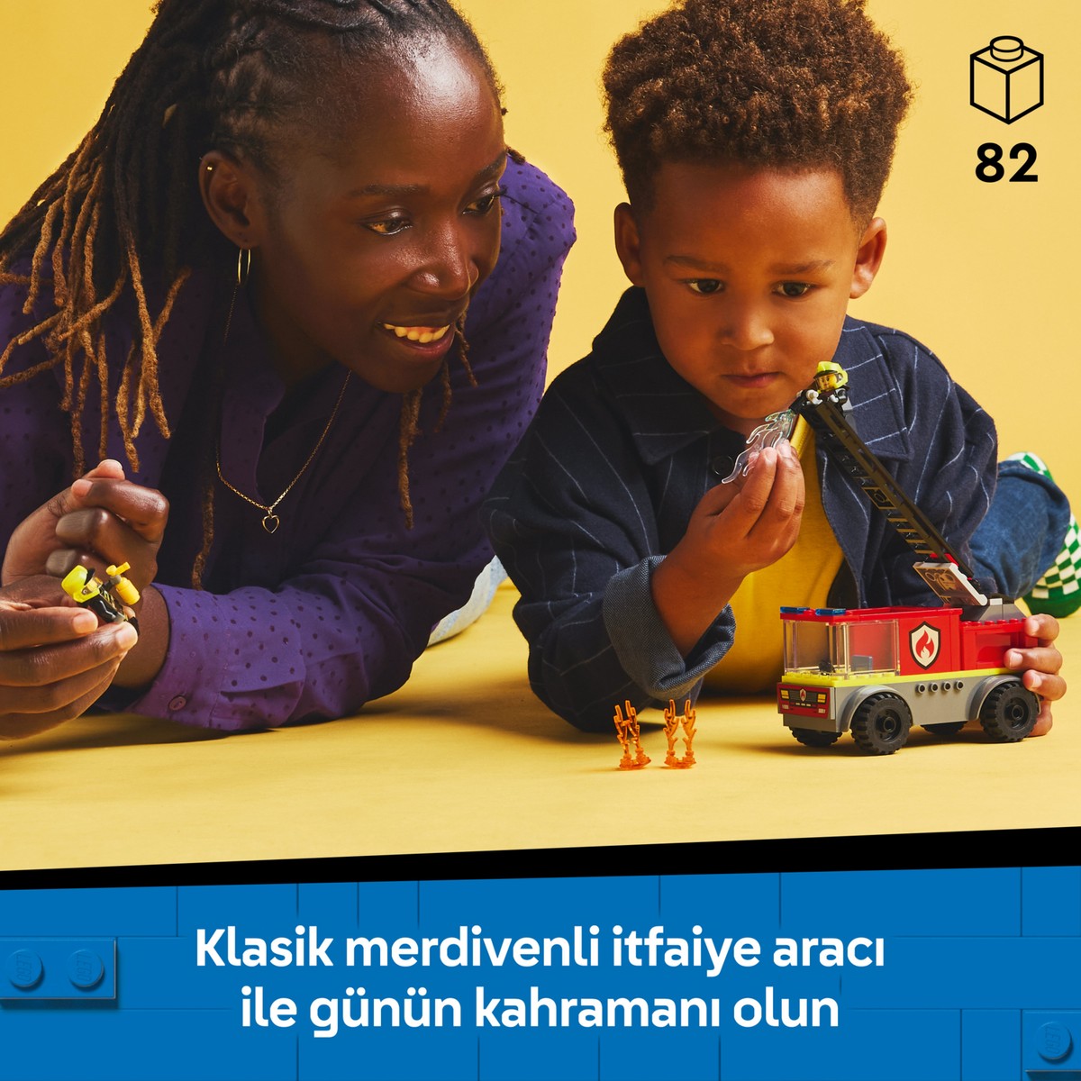 LEGO® City Merdivenli İtfaiye Kamyonu 60463 - 4 Yaş & Üzeri Çocuklar için Yaratıcı Oyuncak Yapım Seti (82 Parça)