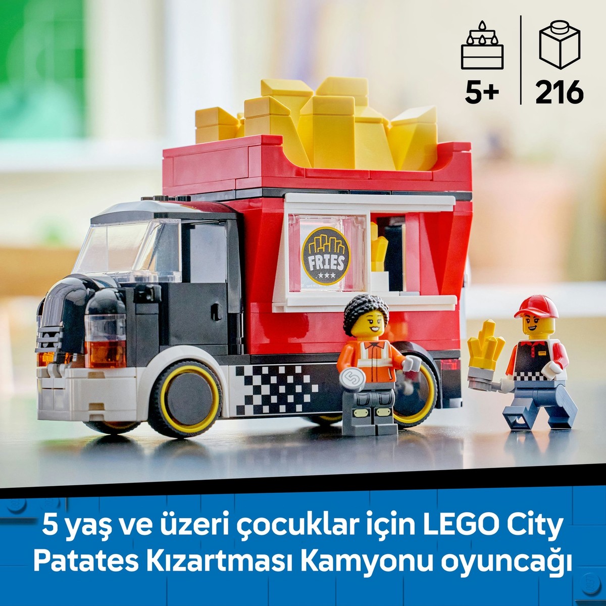 LEGO® City Patates Kızartması Kamyonu 60488 – 5 Yaş ve Üzeri Çocuklar için Yaratıcı Oyuncak Yapım Seti (216 Parça)