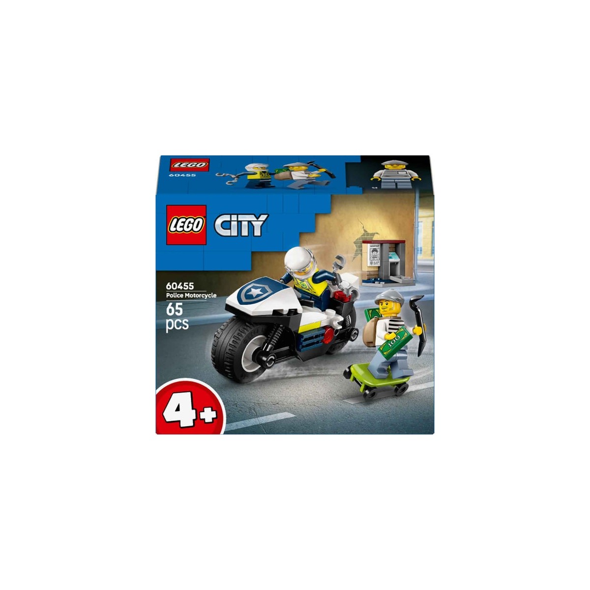 LEGO® City Polis Motosikleti Takibi 60455 - 4 Yaş ve Üzeri Çocuklar Için Yaratıcı Oyuncak Yapım Seti (65 Parça)
