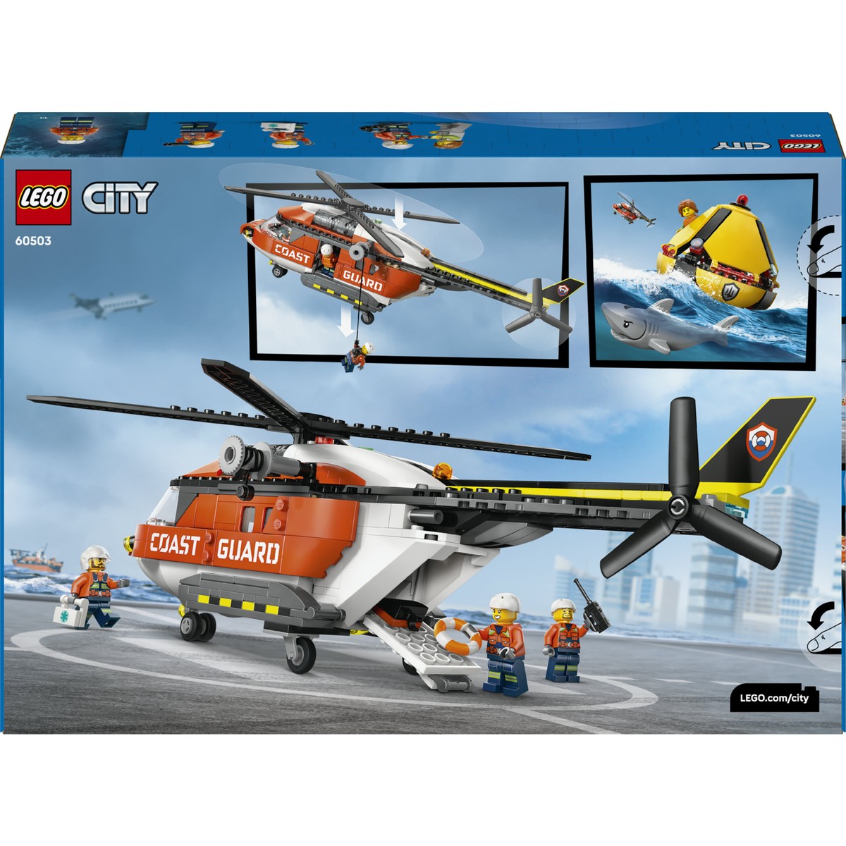 LEGO® City Sahil Güvenlik Helikopteri 60503 – 7 Yaş ve Üzeri Çocuklar için Yaratıcı Oyuncak Yapım Seti (551 Parça)