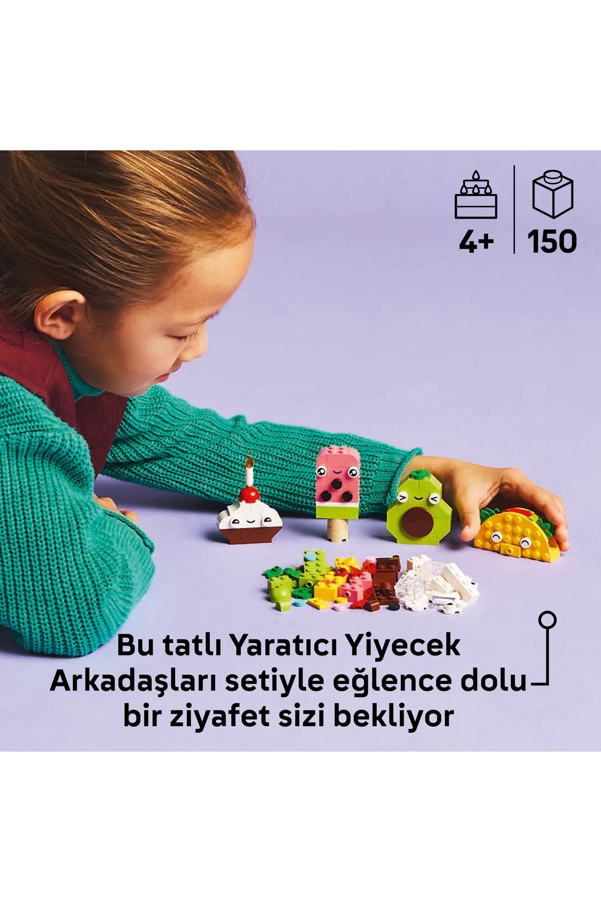 ® Classic Yaratıcı Yiyecek Arkadaşlar 11039 - 4+ Yaratıcı Oyuncak Yapım Seti (150Parça)