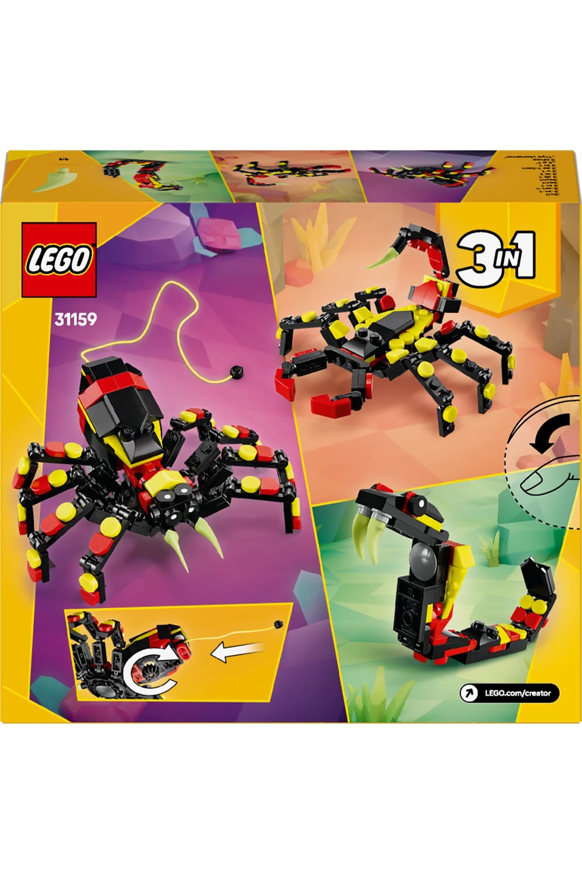 LEGO® Creator 3’ü 1 Arada Vahşi Hayvanlar: Şaşırtıcı Örümcek 31159 - 7+ Oyuncak Yapım Seti (153P)