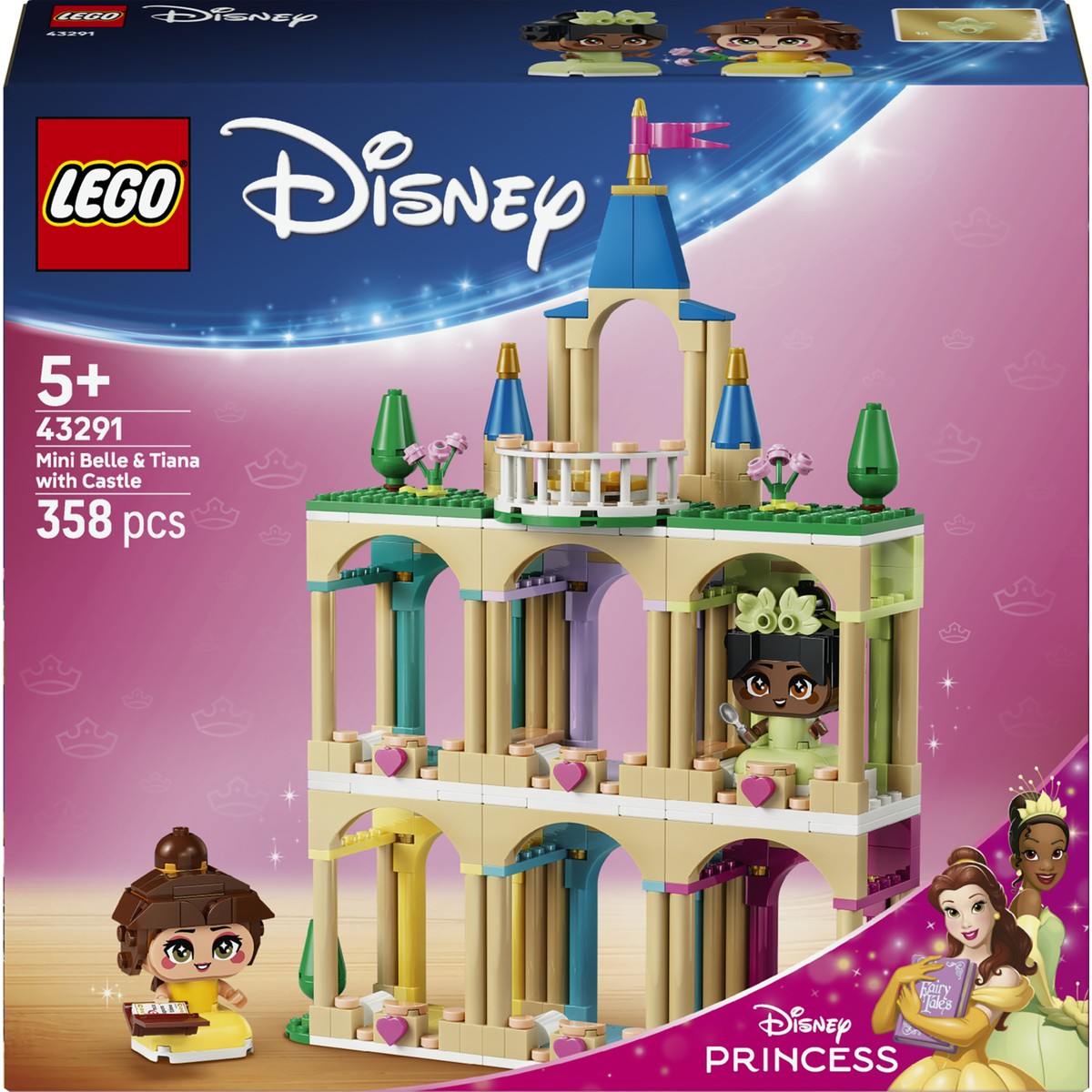 LEGO® ǀ Disney Princess Şato ile Mini Belle ve Tiana 43291 - 5 Yaş ve Üzeri Çocuklar için Yaratıcı Oyuncak Yapım Seti (358 Parça)