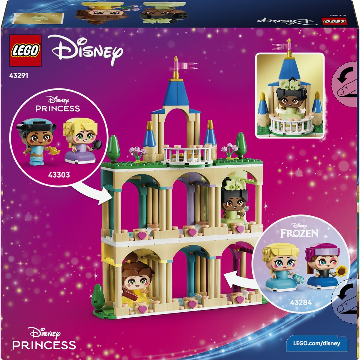LEGO® ǀ Disney Princess Şato ile Mini Belle ve Tiana 43291 - 5 Yaş ve Üzeri Çocuklar için Yaratıcı Oyuncak Yapım Seti (358 Parça)
