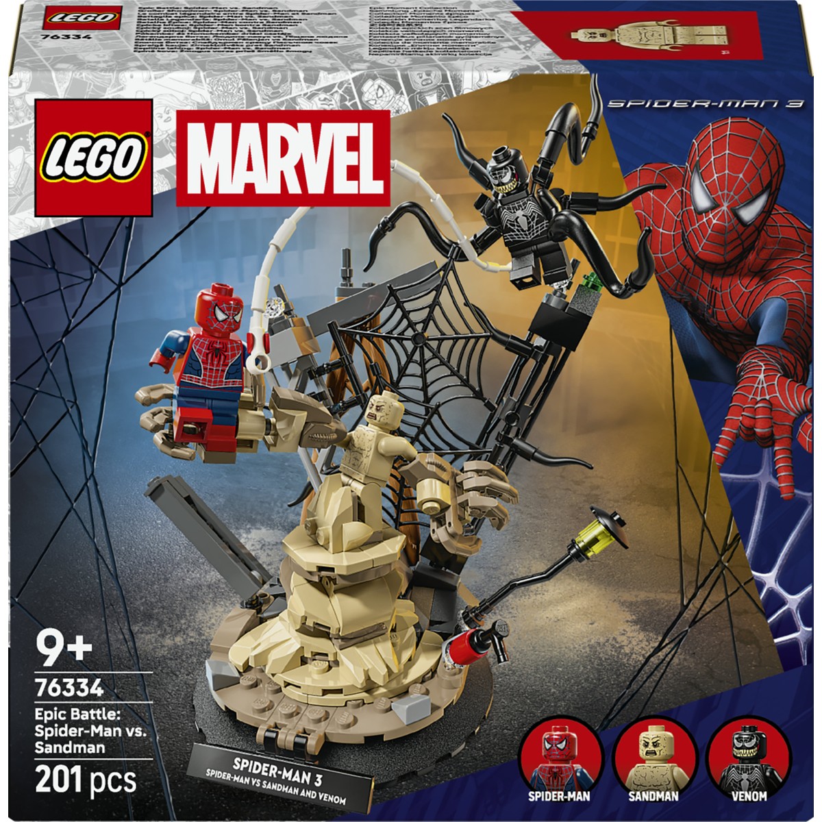 LEGO® ǀ Marvel Efsanevi Savaş: Örümcek Adam, Kum Adam’a Karşı 76334 - 9+ için Yaratıcı Oyuncak Yapım Seti (201 Parça)
