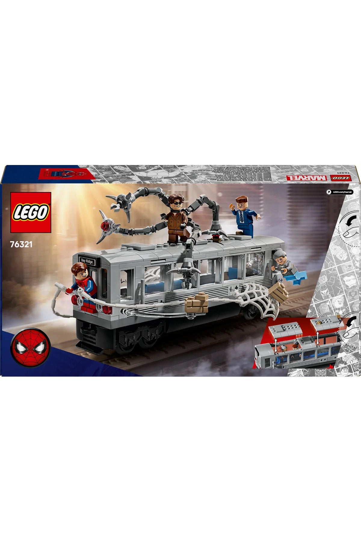 LEGO ® ǀ Marvel Örümcek Adam ile Doktor Oktopus Metro Sahnesi 76321 - 9+ Oyuncak Yapım Seti (393P)