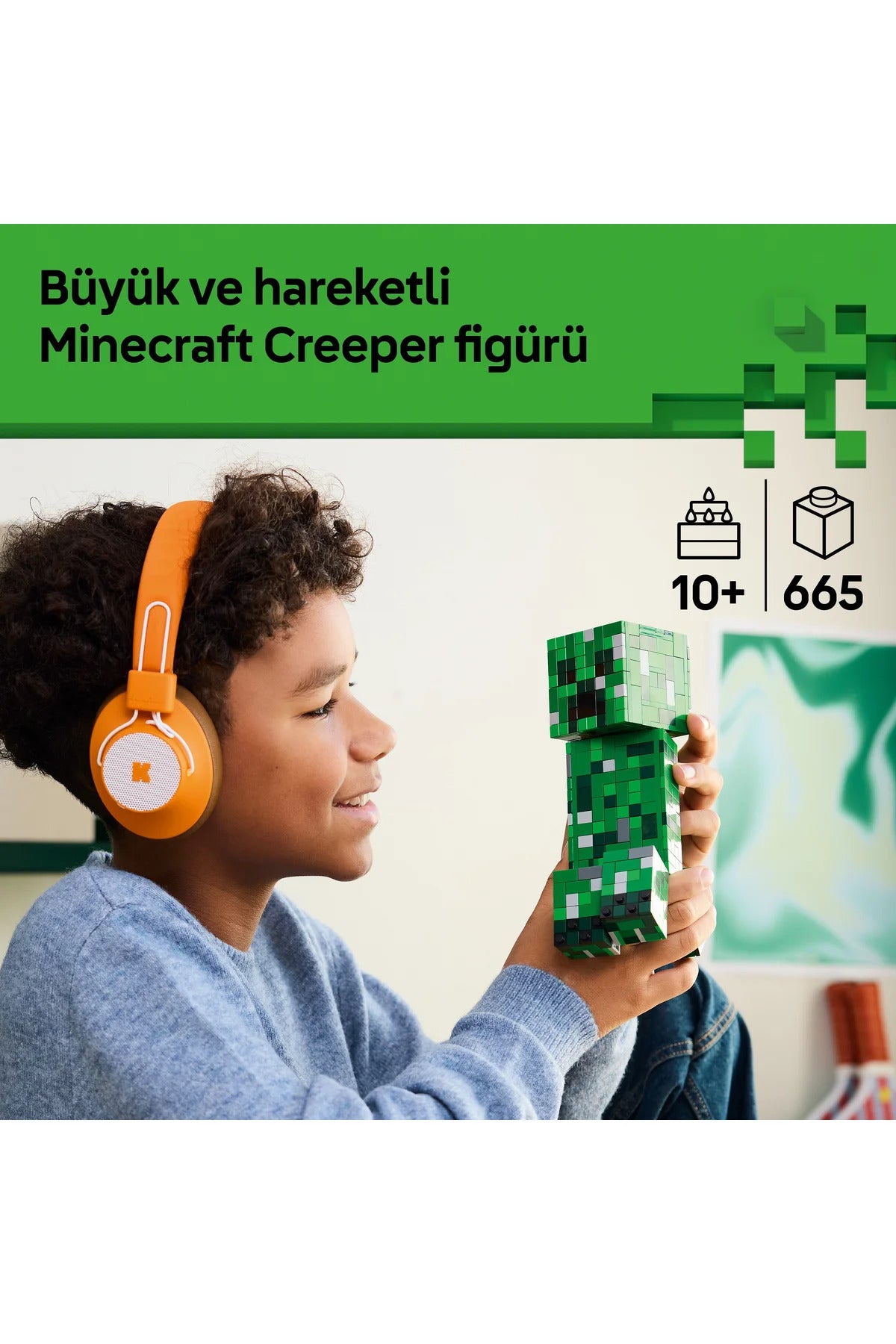 LEGO® Minecraft® Creeper™ 21276 - 10+ Çocuklar için Yaratıcı Oyuncak Yapım Seti (665P)