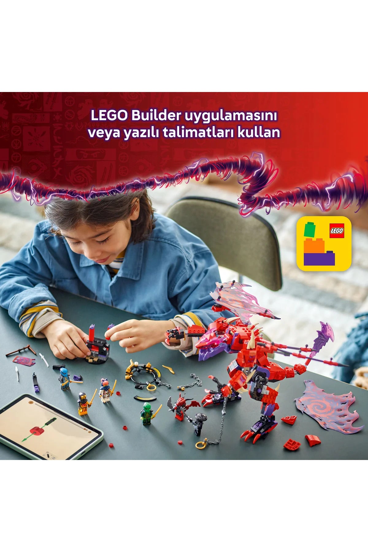 LEGO ® NINJAGO® Thunderfang Kaos Ejderhası 71832 - 8+ Çocuklar için Yaratıcı Oyuncak Yapım Seti (668P)