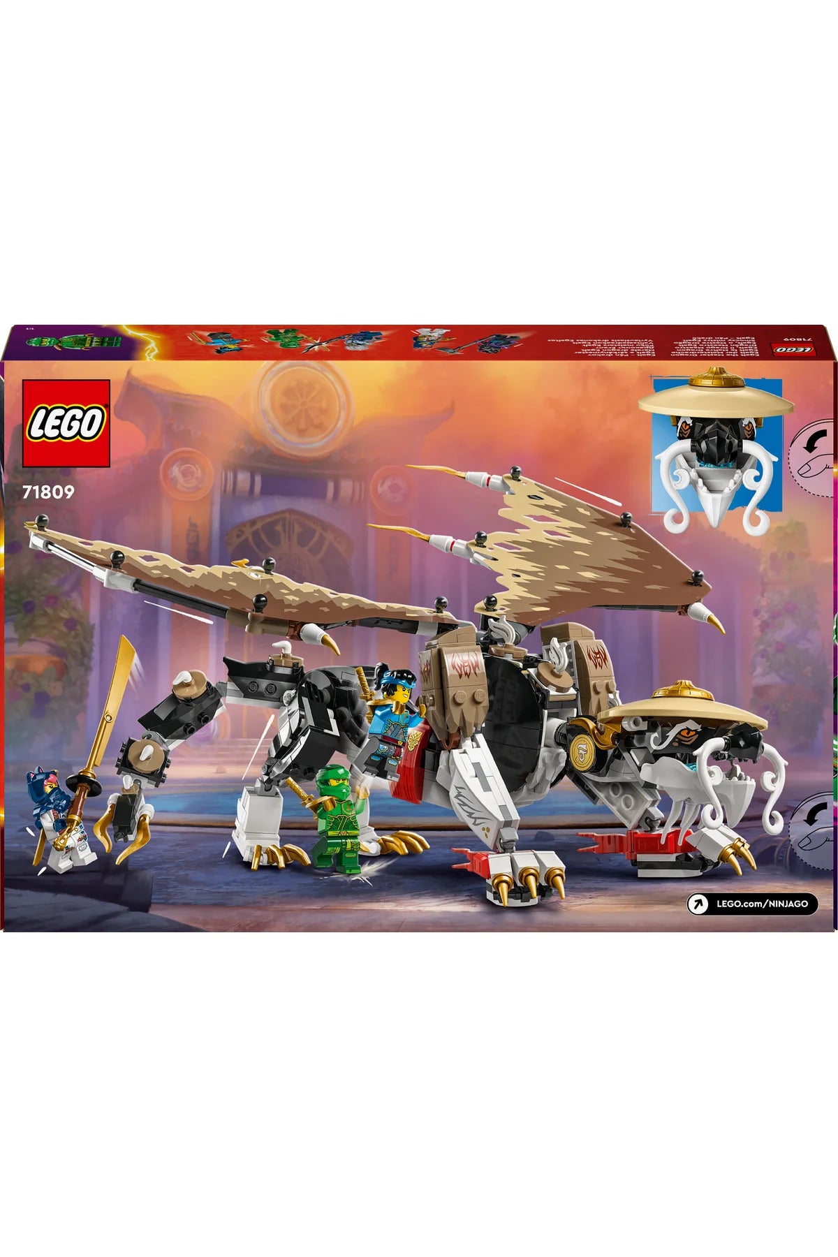 LEGO ® NINJAGO® Usta Ejderha Egalt 71809 - 8+ Çocuklar için Yaratıcı Oyuncak Yapım Seti (532P)