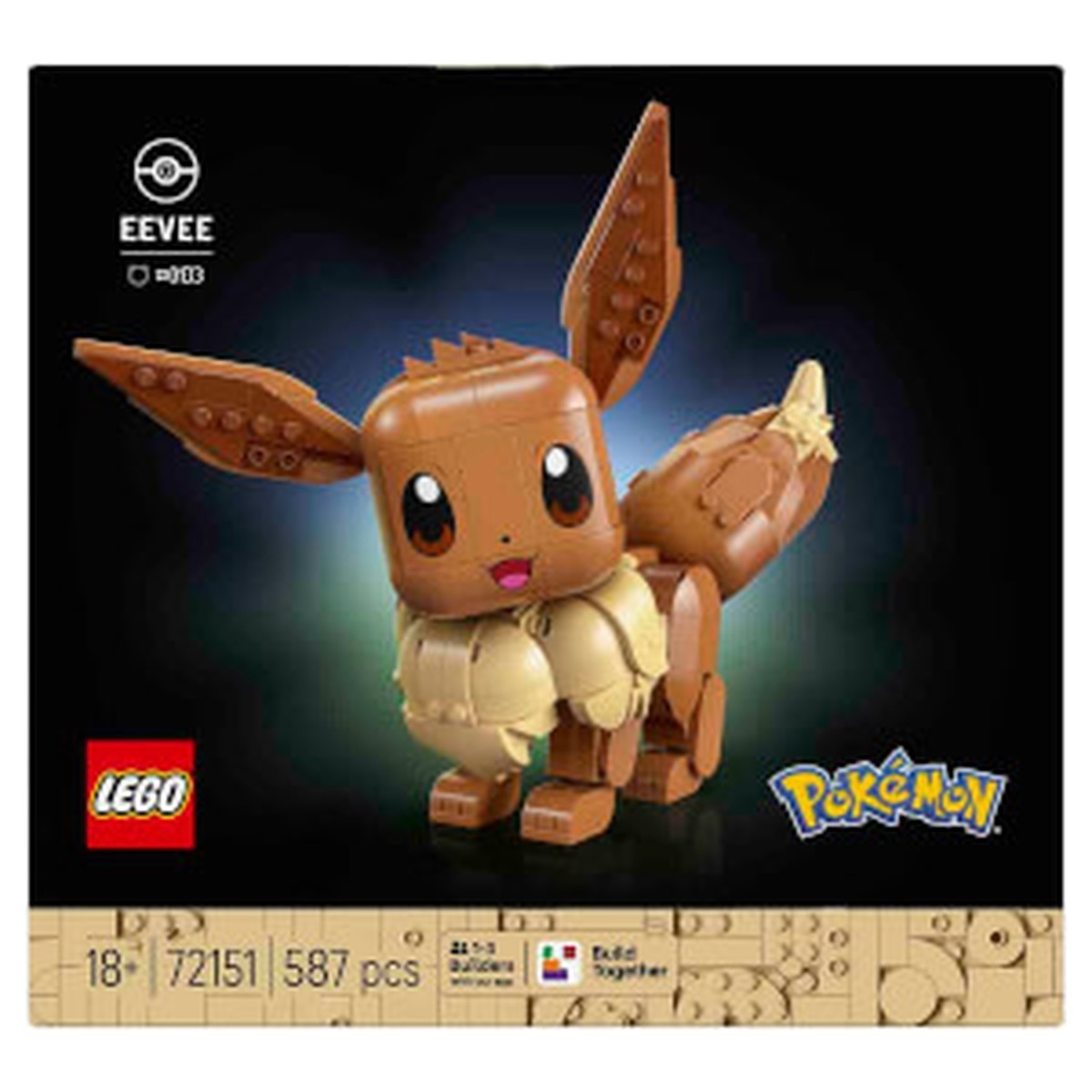 LEGO® Pokémon Eevee 72151 - Yetişkinler Için Duruşu Ayarlanabilir Figür Içeren Video Oyunu Modeli Yapım Seti (587 Parça)