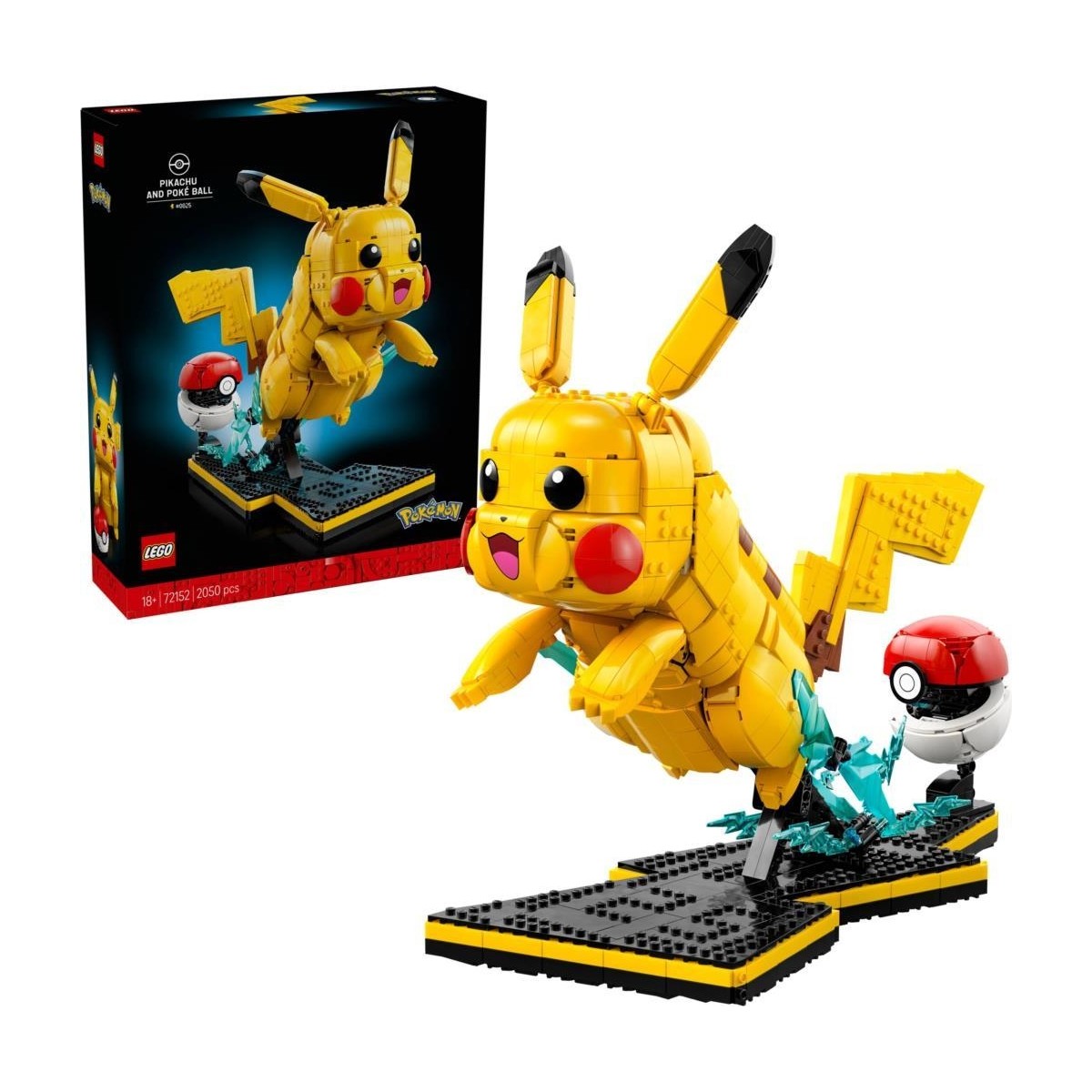 LEGO® Pokémon™ Pikachu ve Poké Topu 72152 - Yetişkinler için Duruşu Ayarlanabilir Figür İçeren Video Oyunu Modeli Yapım Seti (2050 Parça)