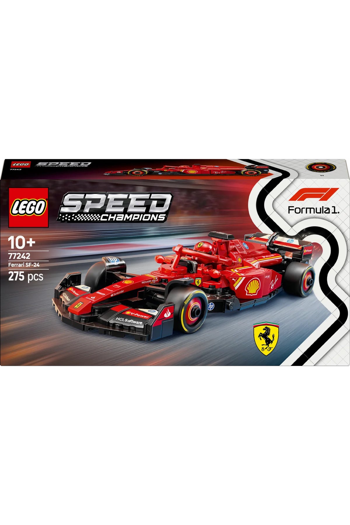 LEGO® Speed Champions Ferrari SF-24 F1® Yarış Arabası 77242 - 10+ Oyuncak Model Yapım Seti (275Pr)