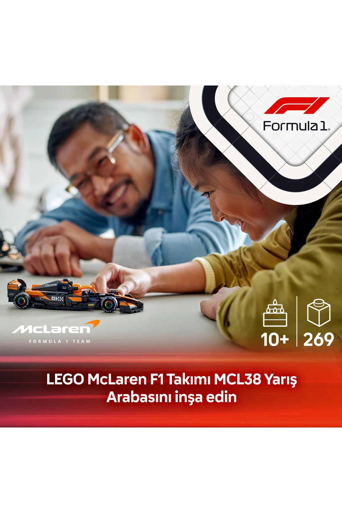 LEGO® Speed Champions McLaren F1® Team MCL38 Yarış Arabası 77251 - 10+ Oyuncak Yapım Seti (269P)
