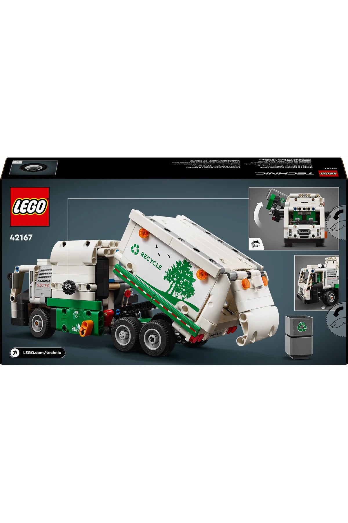 LEGO® Technic Mack® LR Electric Çöp Kamyonu 42167 - 8+ Çocuklar için Oyuncak Model Yapım Seti (503P)