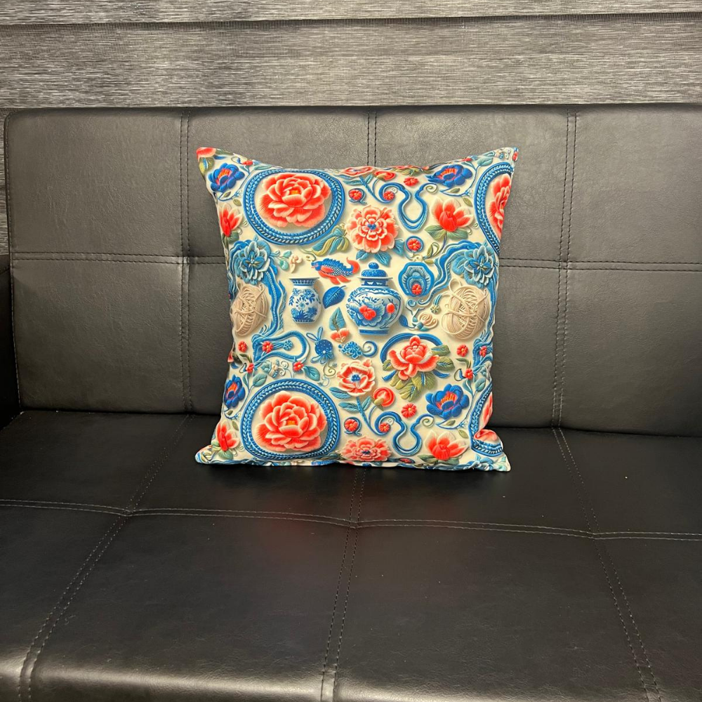 İmparatorluk Çini Motifli Dekoratif Kırlent