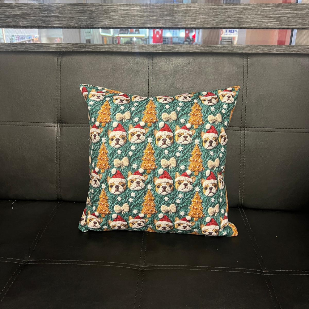 Noel Patileri Desenli Dekoratif Kırlent