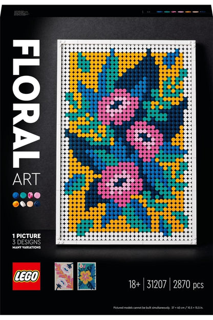 LEGO® Art Çiçek Resmi 31207 - Yetişkinler için Yaratıcı Hobi Yapım Seti (2870 Parça)
