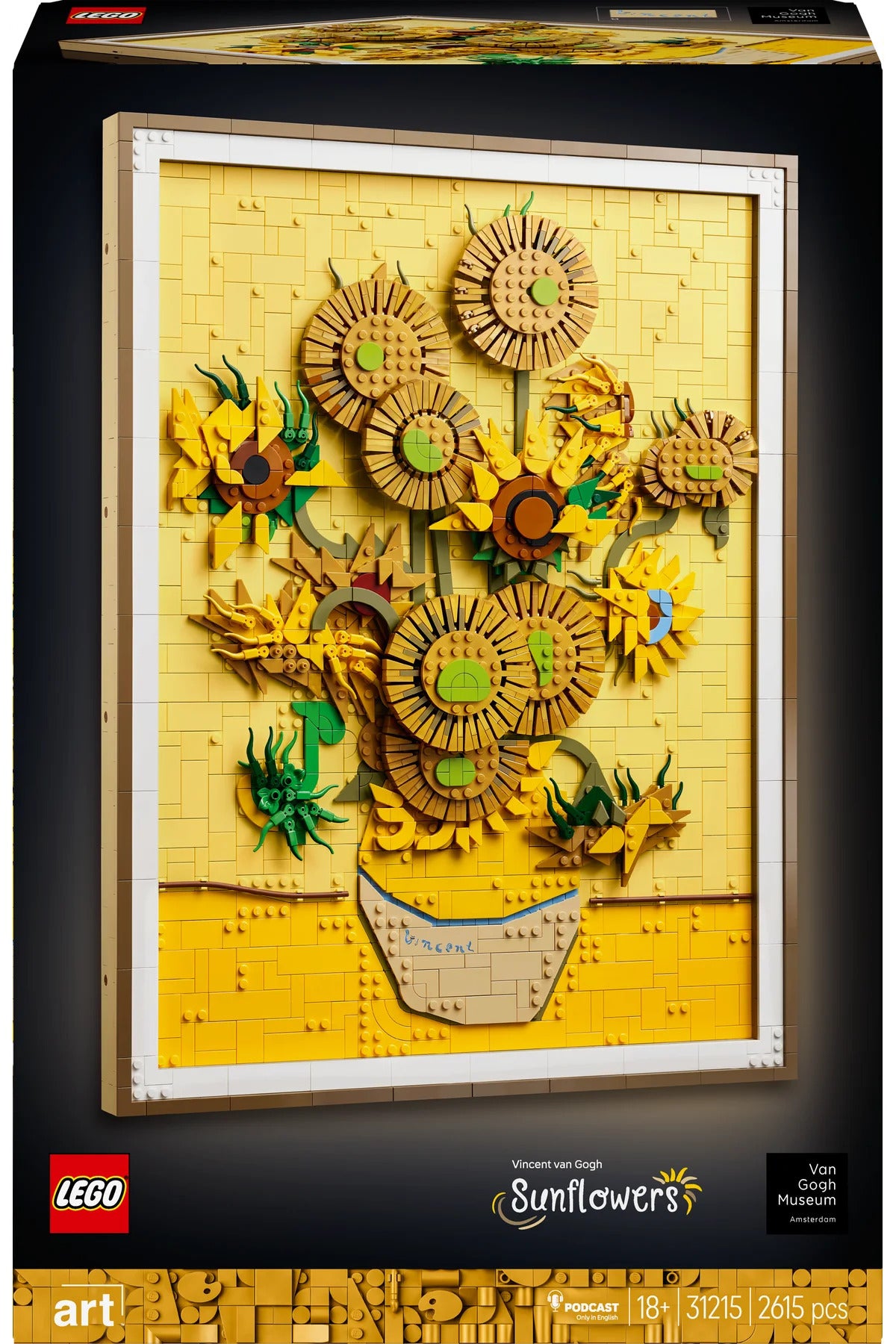 LEGO® Art Vincent van Gogh – Ayçiçekleri 31215 - Yetişkinler için Dekoratif Model Yapım Seti (2615P)