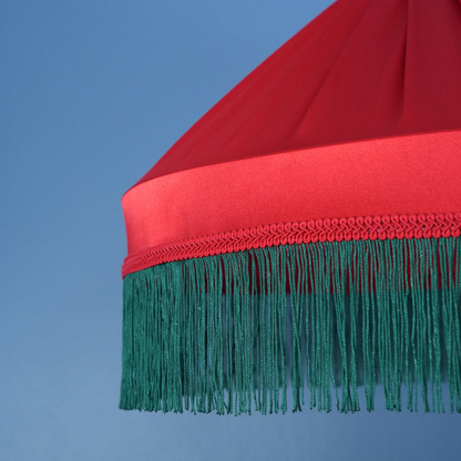 Aurora Sarkıt Avize Koleksiyonu-(Yeşil Püsküllü Kırmızı Avize)