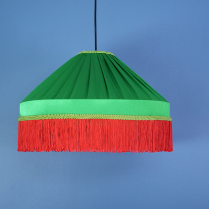 Aurora Sarkıt Avize Koleksiyonu-(Kırmızı Püsküllü Yeşil Avize)