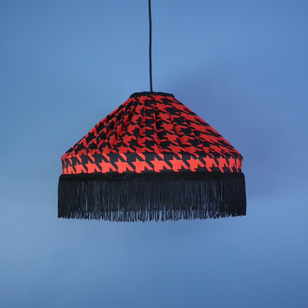 Aurora Sarkıt Avize Koleksiyonu-(Siyah Püsküllü Kırmızı Avize)