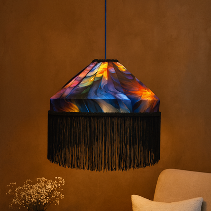 Flamara Sarkıt Avize | El Yapımı Kırmızı & Turuncu Işık