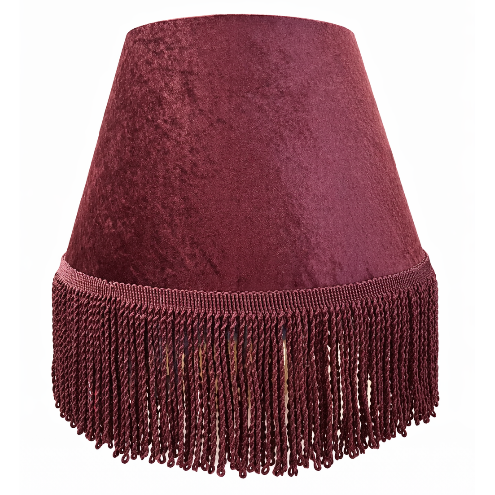 Bordeaux Fringe Abajur Şapkası