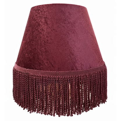 Bordeaux Fringe Abajur Şapkası