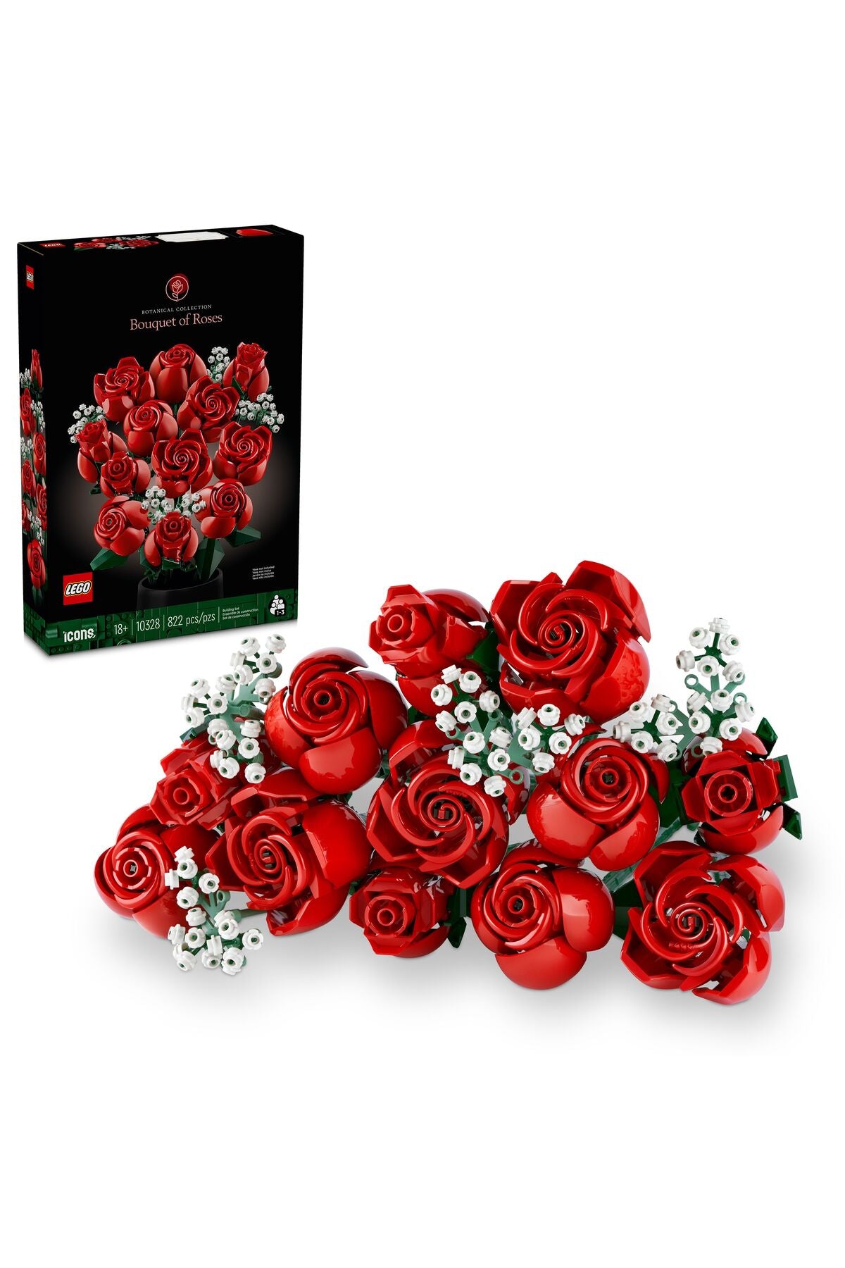 LEGO® Botanicals Gül Buketi 10328 - Yetişkinler için Yaratıcı Çiçek Model Yapım Seti (822P)