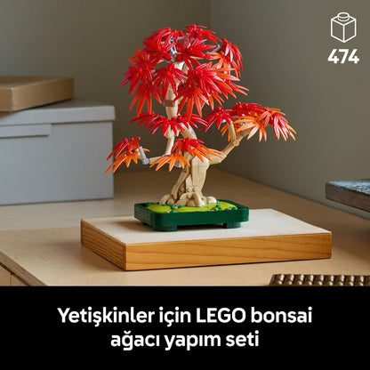 LEGO® Botanicals Japon Kirmizi Akçaagaç Bonsai Agaci 10348 - Yetiskin Bitki Severler için Bitki Modeli Yapim Seti (474 Parça)