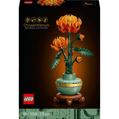 LEGO® Botanicals Krizantem 10368 – Yetişkinler için Pastel Yeşil Saksı İçeren Dekoratif Çiçek Modeli Yapım Seti (278 Parça)