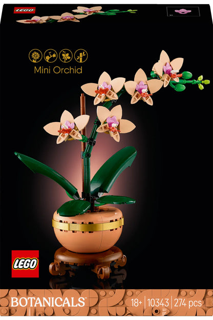LEGO® Botanicals Mini Orkide 10343 - Yetişkinler için Dekoratif Çiçek Yapım Seti (274 P)