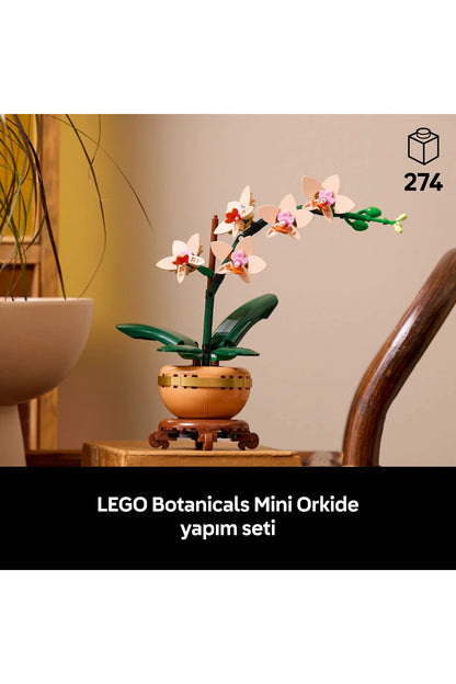 LEGO® Botanicals Mini Orkide 10343 - Yetişkinler için Dekoratif Çiçek Yapım Seti (274 P)