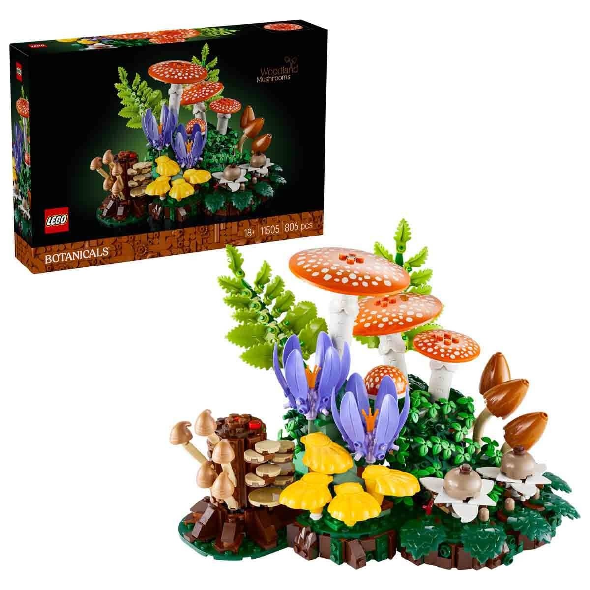 LEGO® Botanicals Orman Mantarları 11505 806 Parça Yetişkinler İçin Hediyelik Dekoratif Mantar Seti