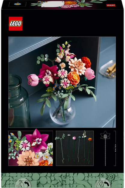 LEGO® Botanicals Pembe Çiçek Buketi 10342 - Yetişkinler için Dekoratif Çiçek Yapım Seti (749 P)