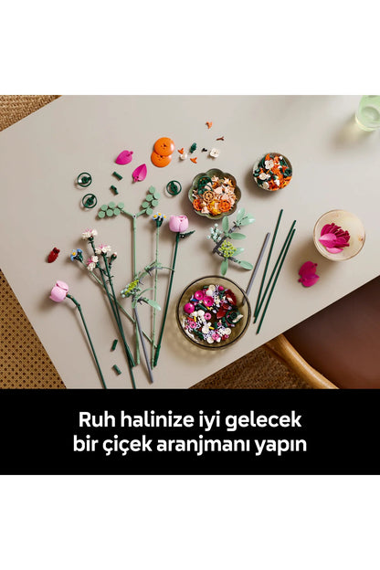 LEGO® Botanicals Pembe Çiçek Buketi 10342 - Yetişkinler için Dekoratif Çiçek Yapım Seti (749 P)