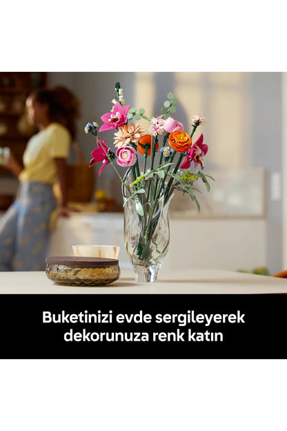 LEGO® Botanicals Pembe Çiçek Buketi 10342 - Yetişkinler için Dekoratif Çiçek Yapım Seti (749 P)