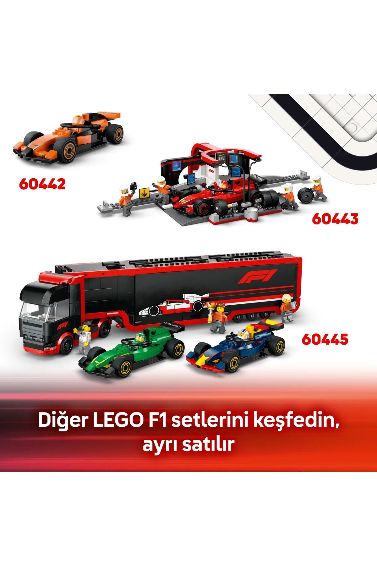 LEGO ® City F1® Williams Racing ve Haas F1® Yarış Arabaları 60464 - 4+ Oyuncak Yapım Seti (92Parça)