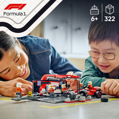 LEGO® City Ferrari Arabalı F1® Pit Stop ve Pit Ekibi 60443 - 6 Yaş & Üzeri Çocuklar için Yaratıcı Oyuncak Yapım Seti (322 Parça)