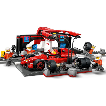 LEGO® City Ferrari Arabalı F1® Pit Stop ve Pit Ekibi 60443 - 6 Yaş & Üzeri Çocuklar için Yaratıcı Oyuncak Yapım Seti (322 Parça)