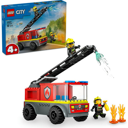 LEGO® City Merdivenli İtfaiye Kamyonu 60463 - 4 Yaş & Üzeri Çocuklar için Yaratıcı Oyuncak Yapım Seti (82 Parça)